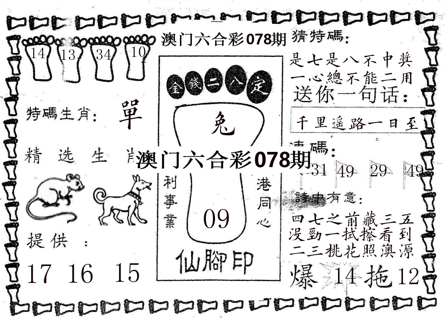 仙脚印 第78期