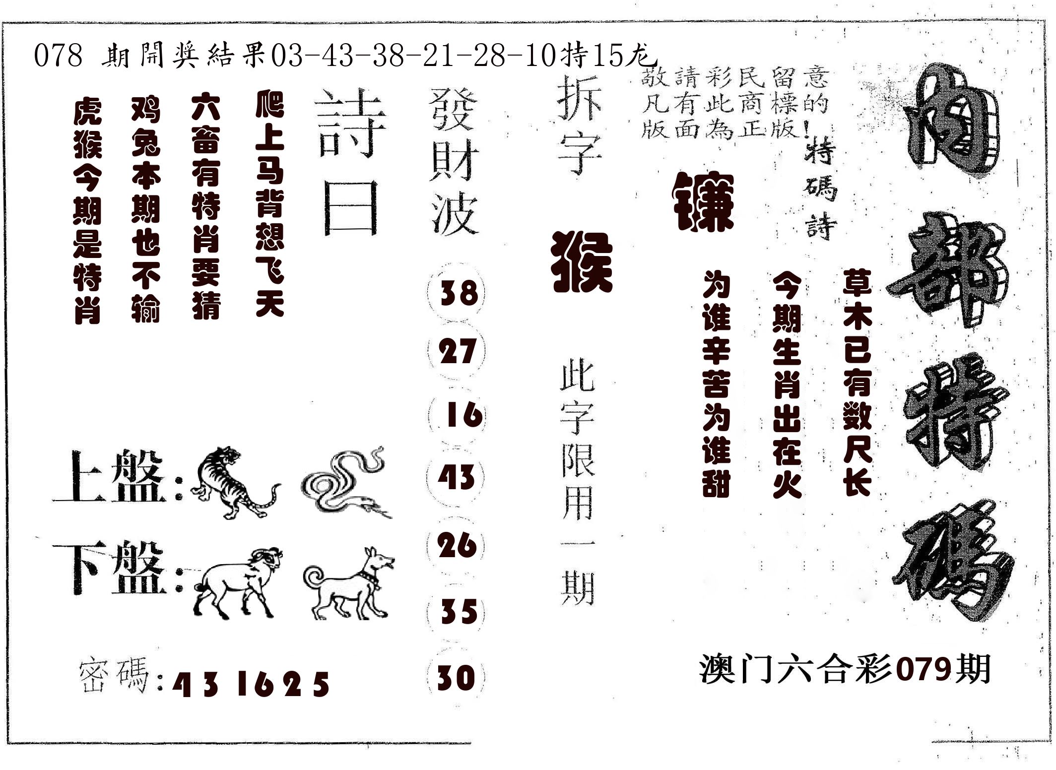 内部特码 第79期