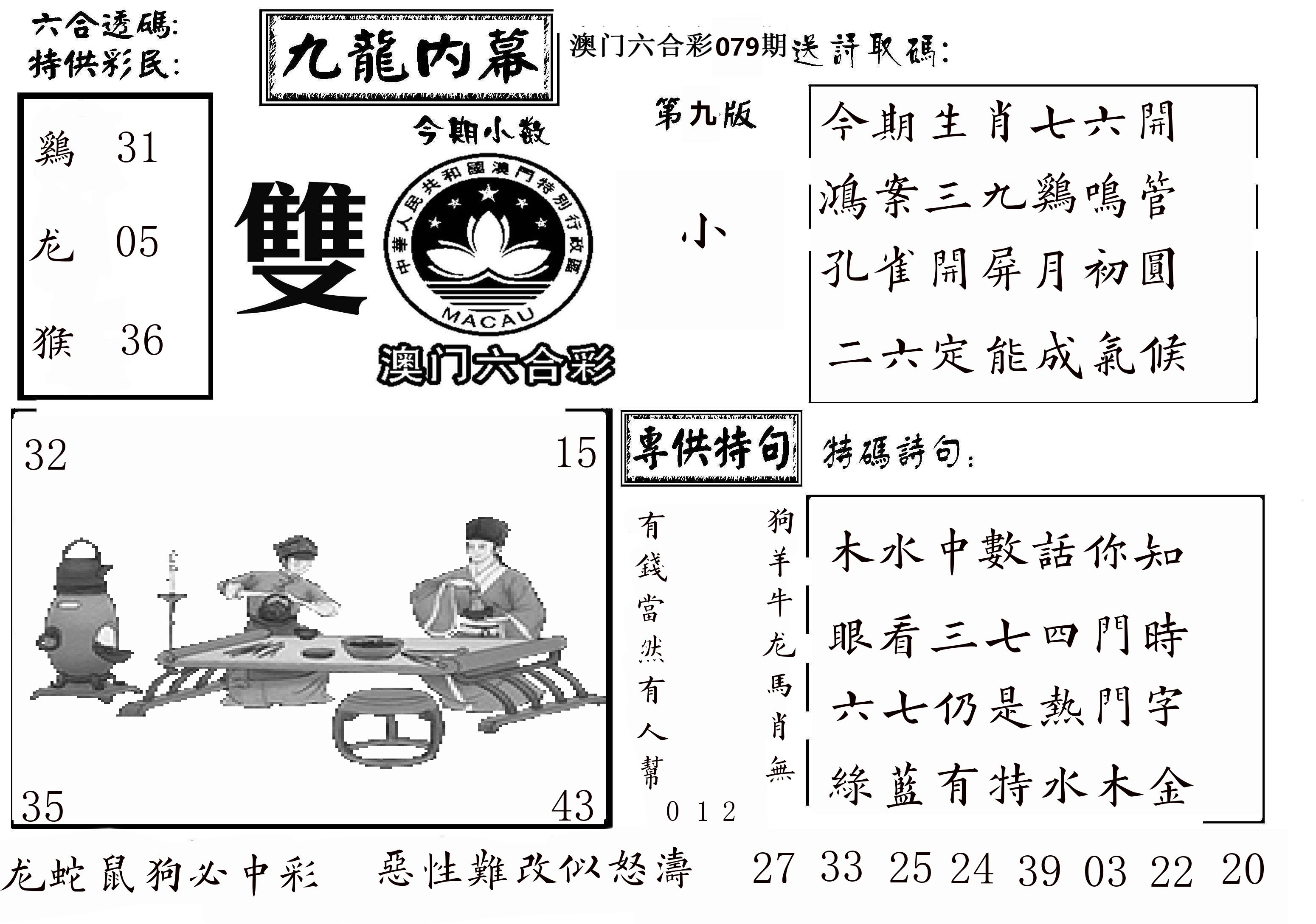 澳门传真3 第79期