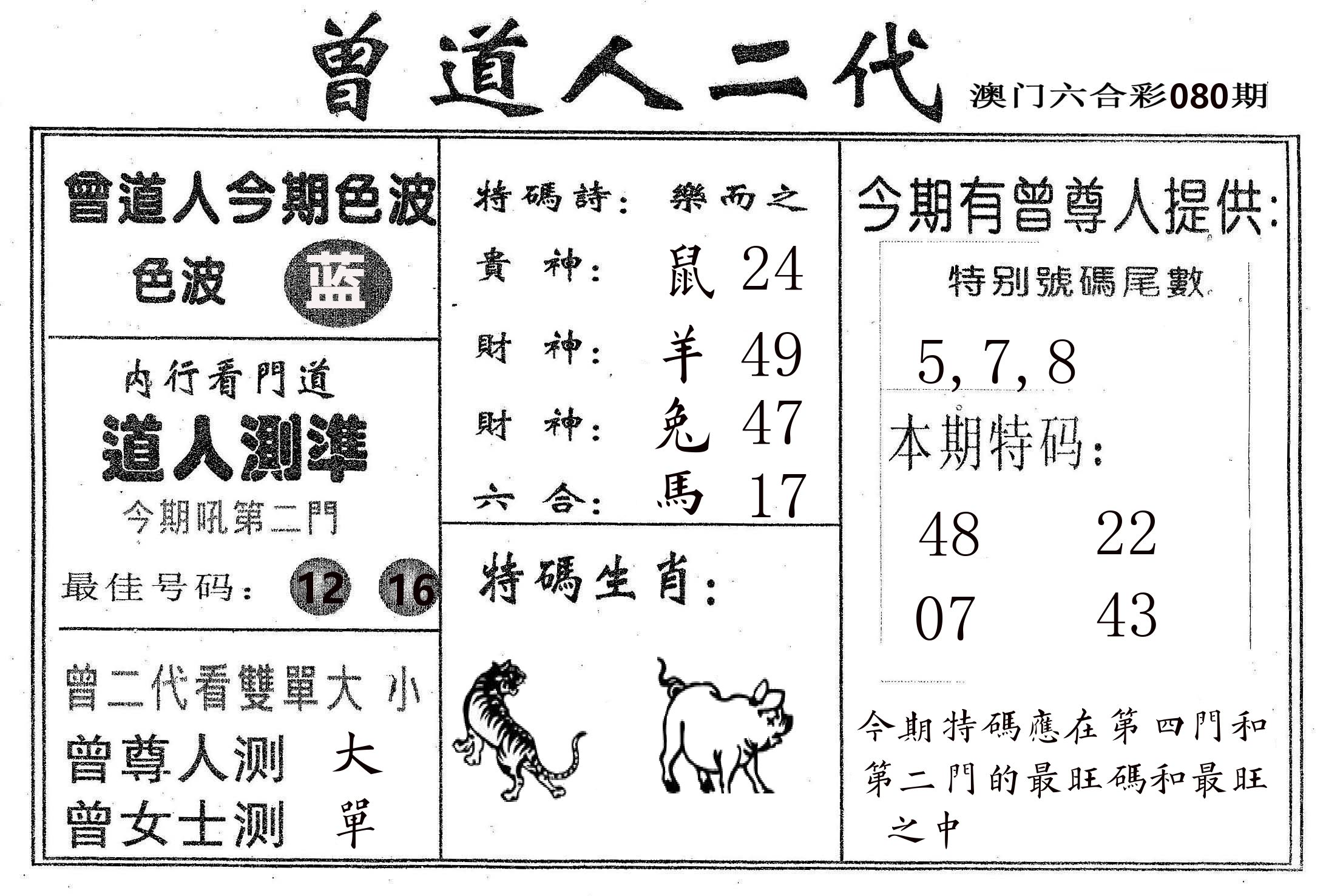 曾二代 第80期