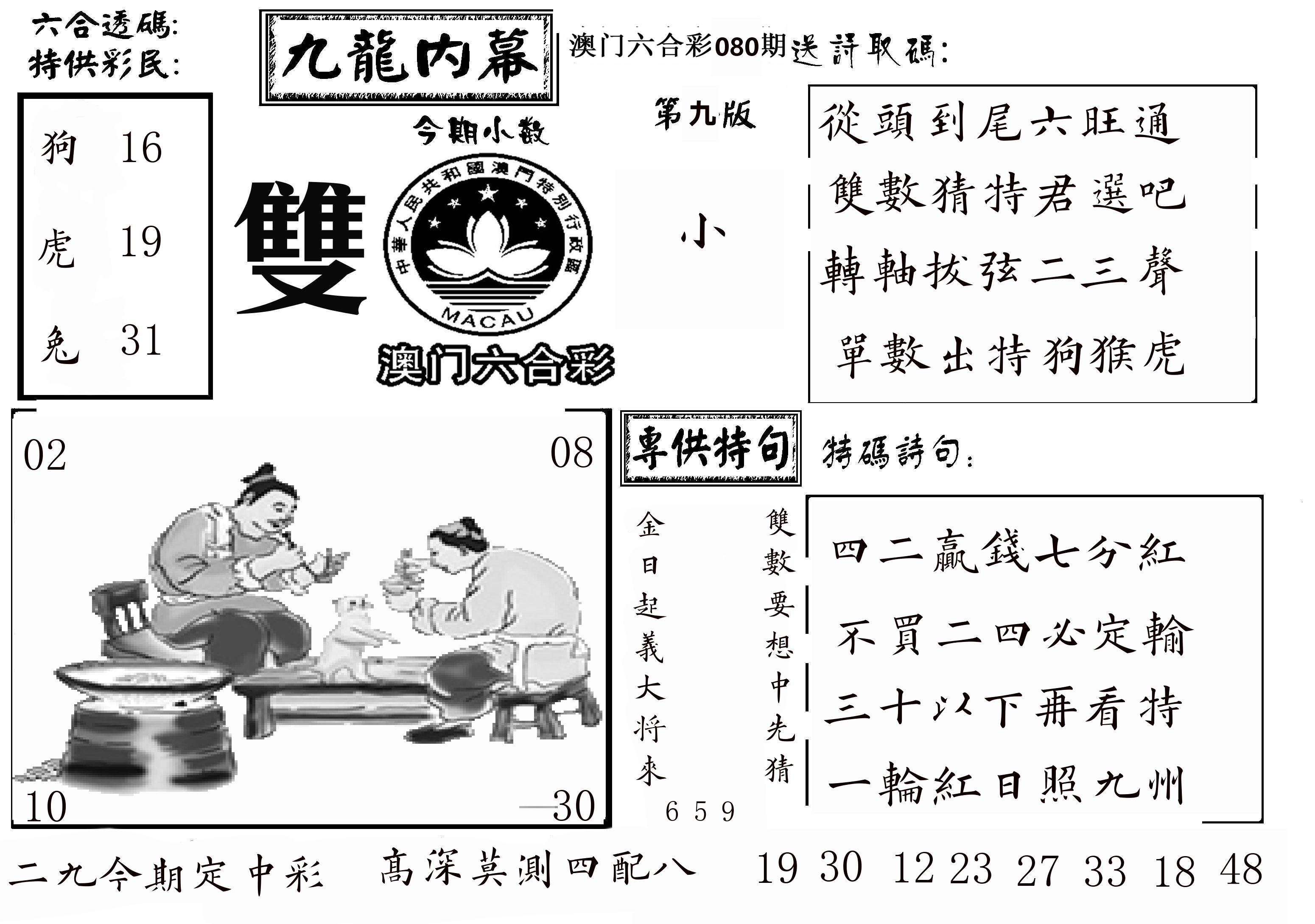 澳门传真3 第80期