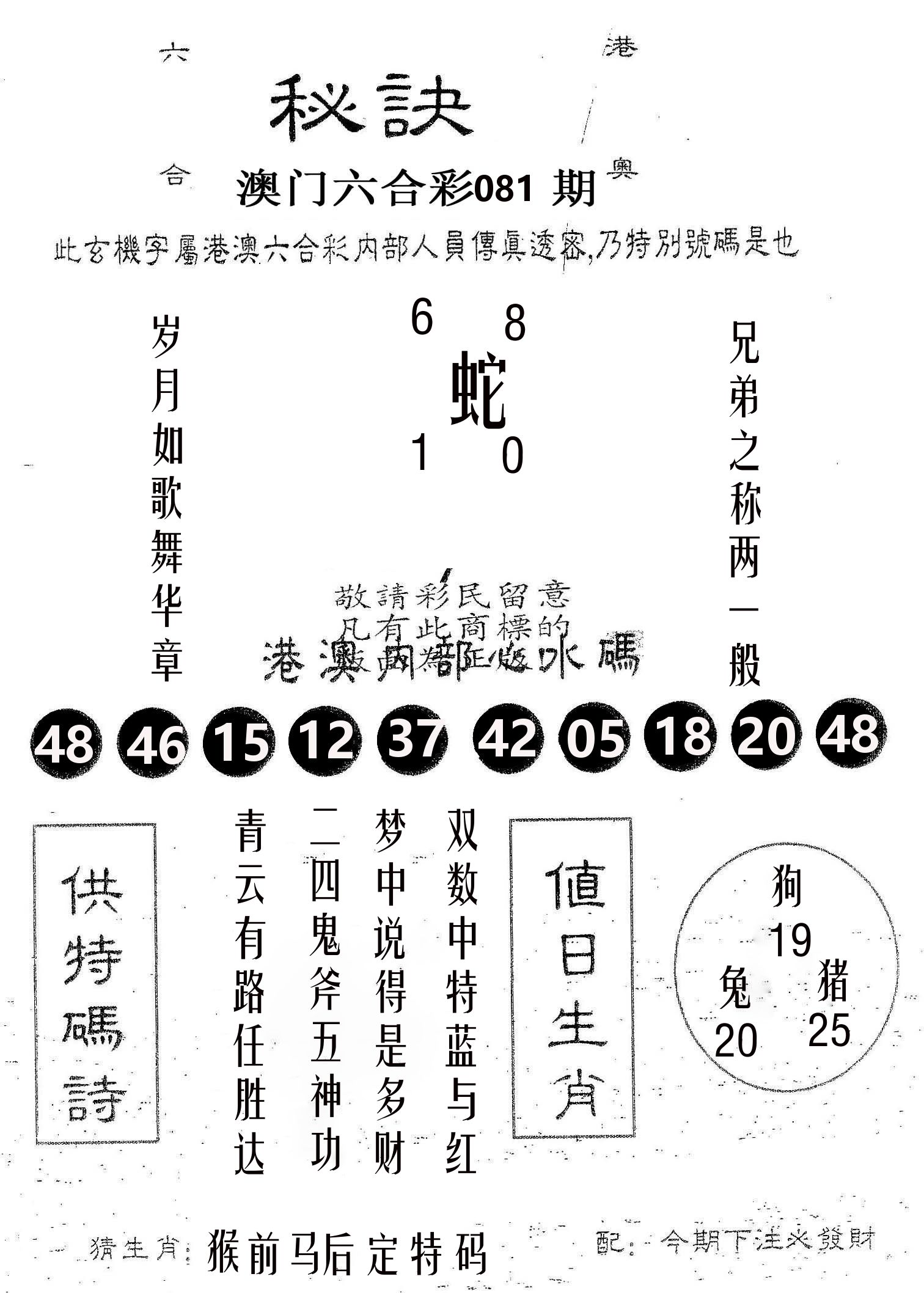 秘决 第81期