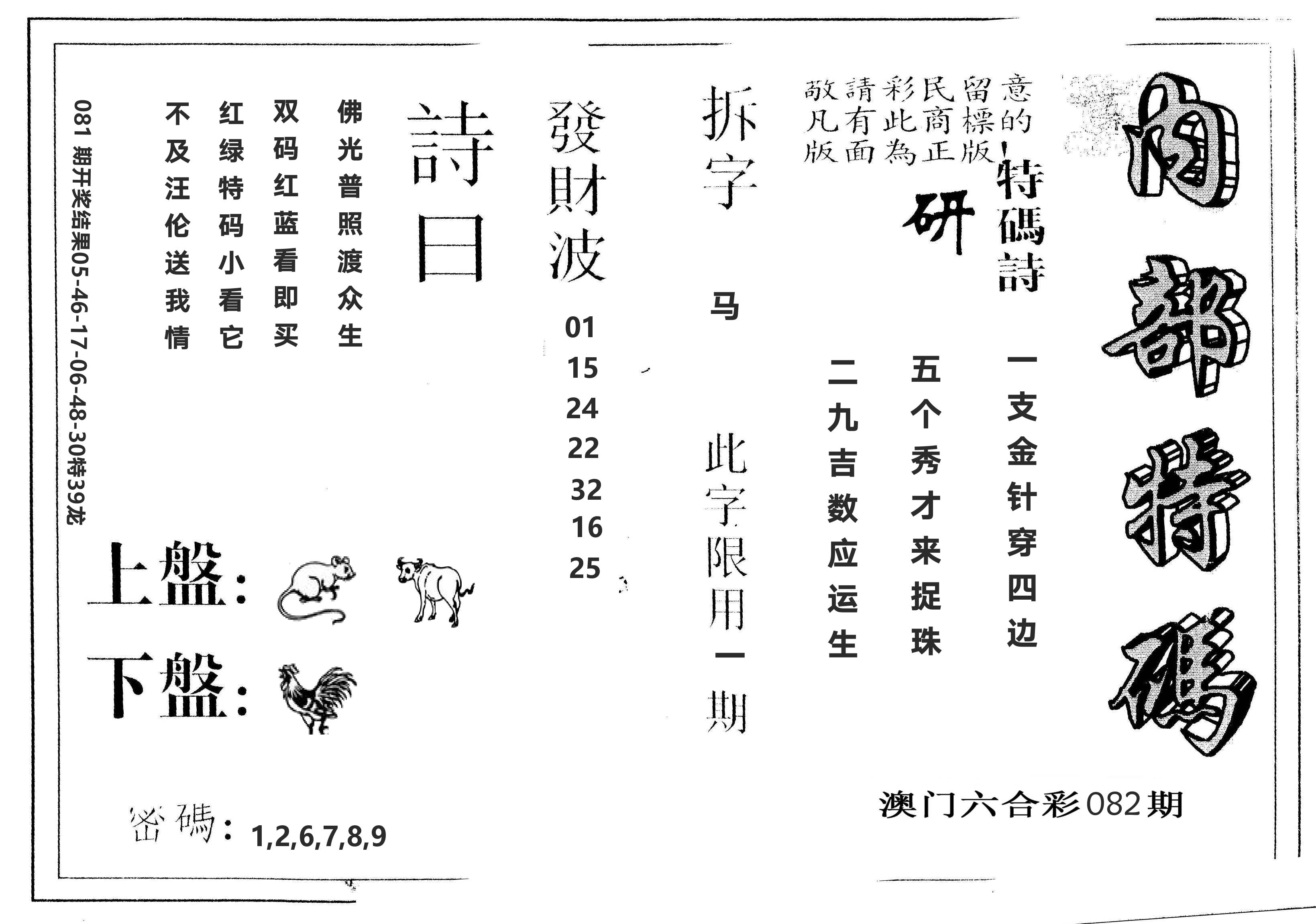另版内部特码 第82期