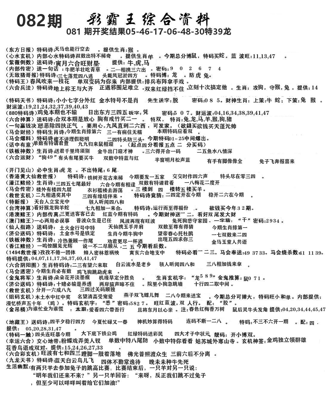 澳门综合资料 第82期