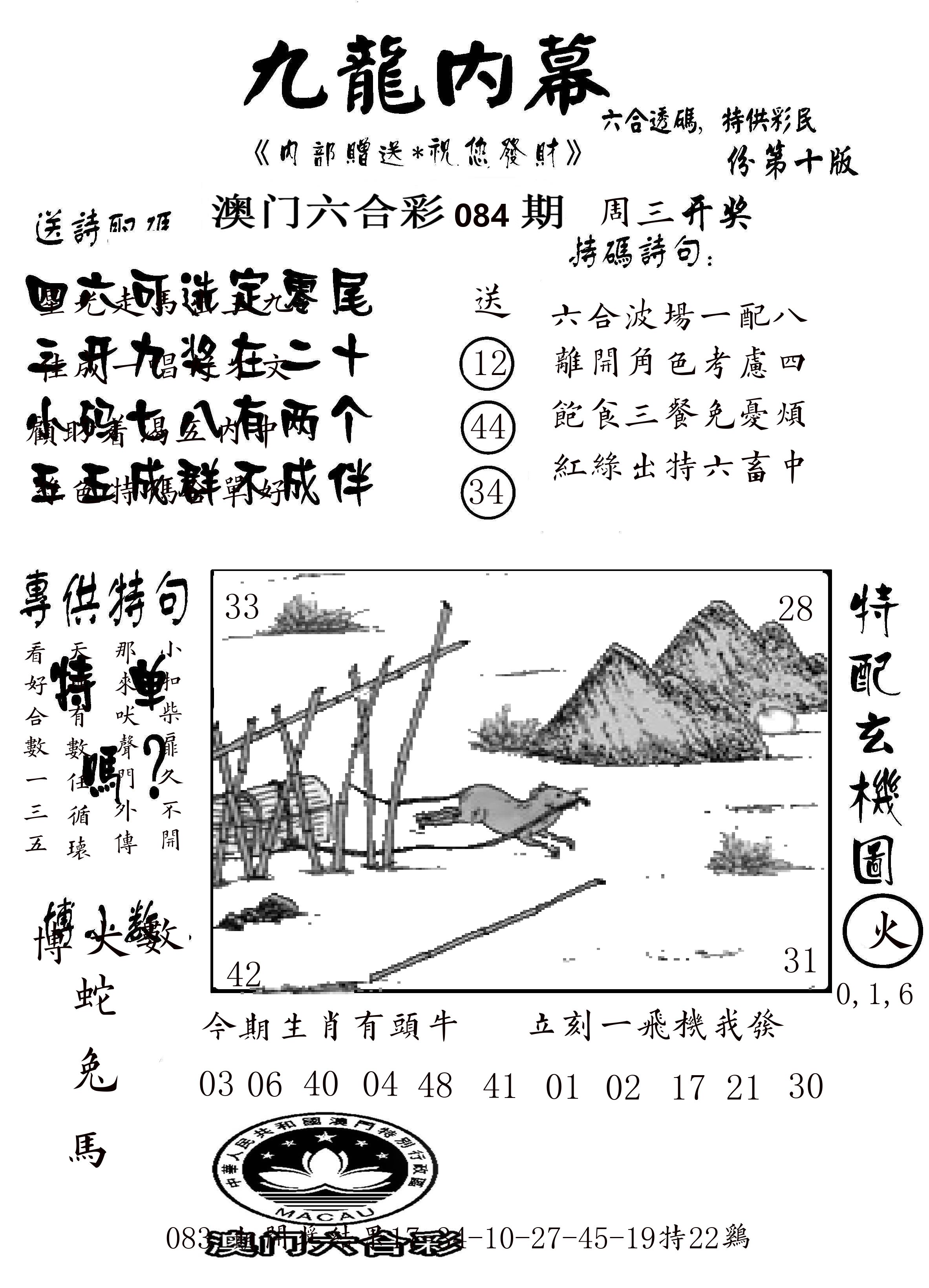 澳门传真2 第84期