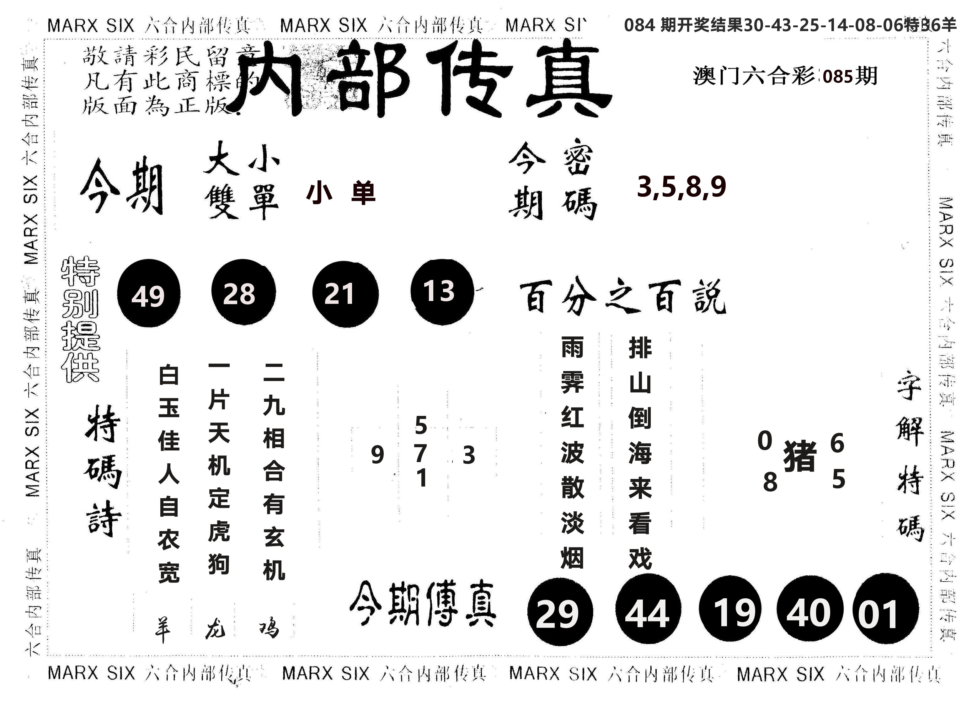 另版内部传真 第85期