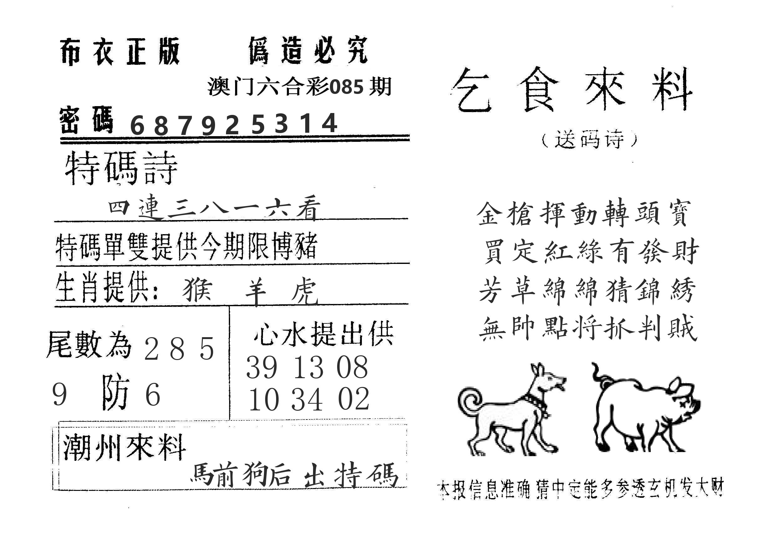 乞食来料 第85期