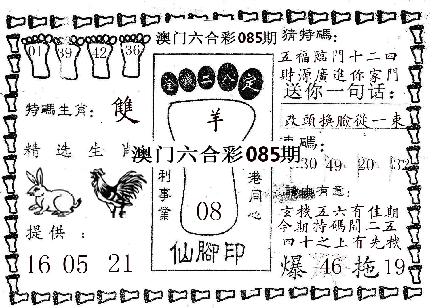 仙脚印 第85期