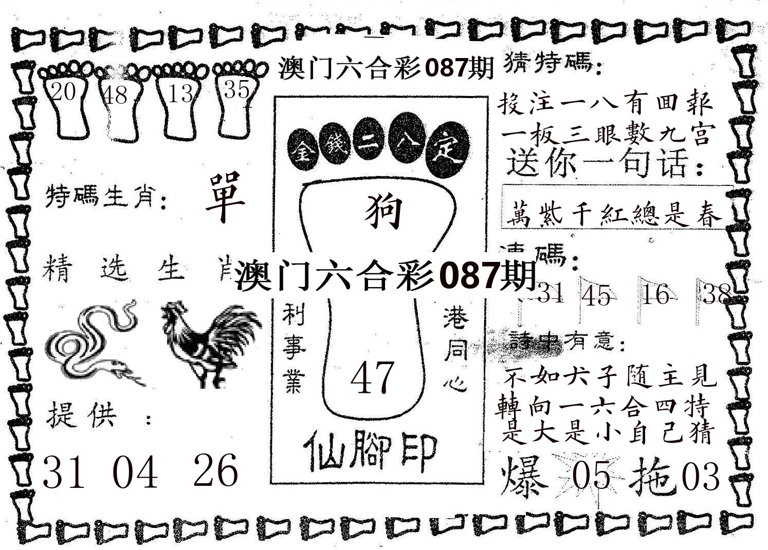 仙脚印 第87期