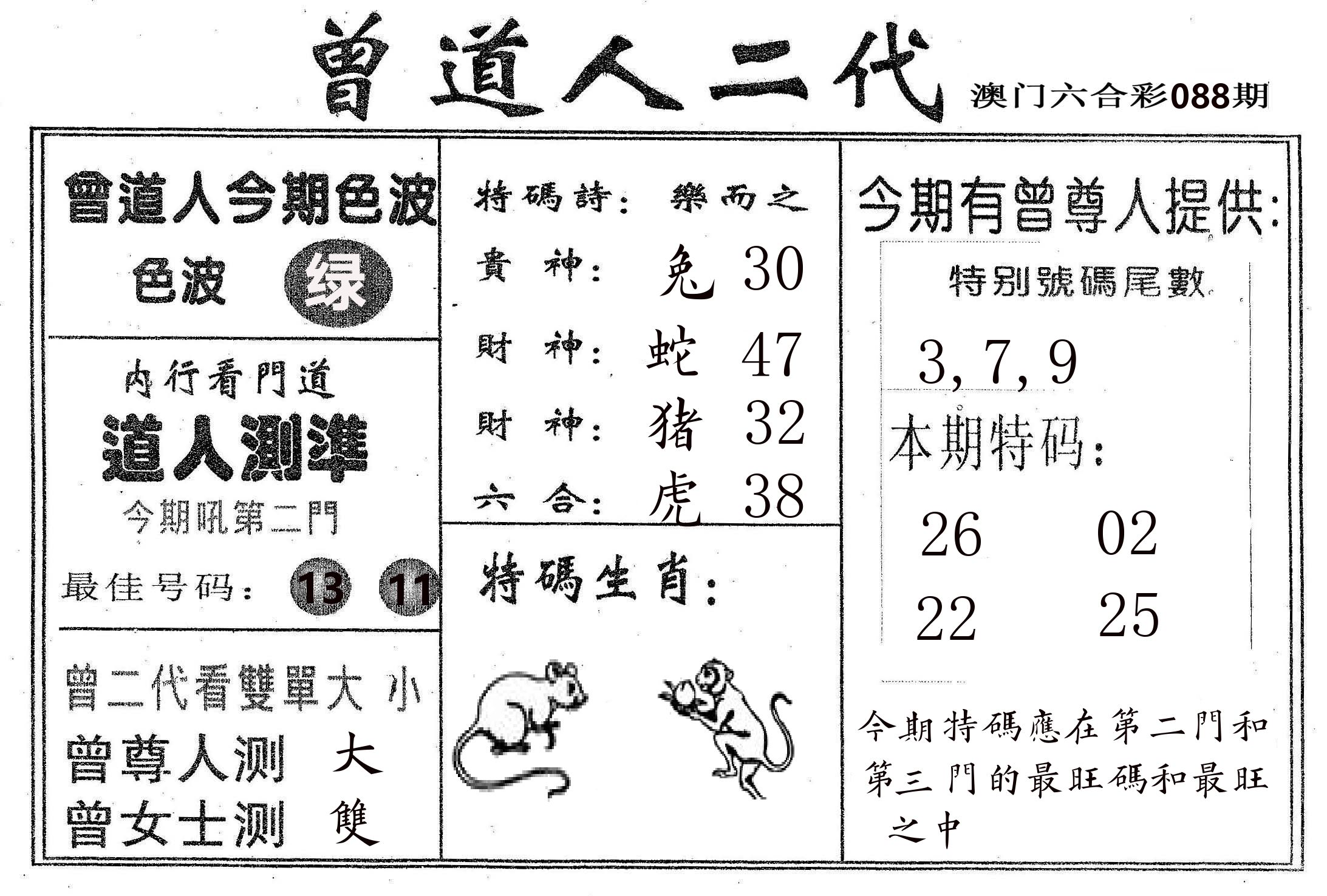 曾二代 第88期