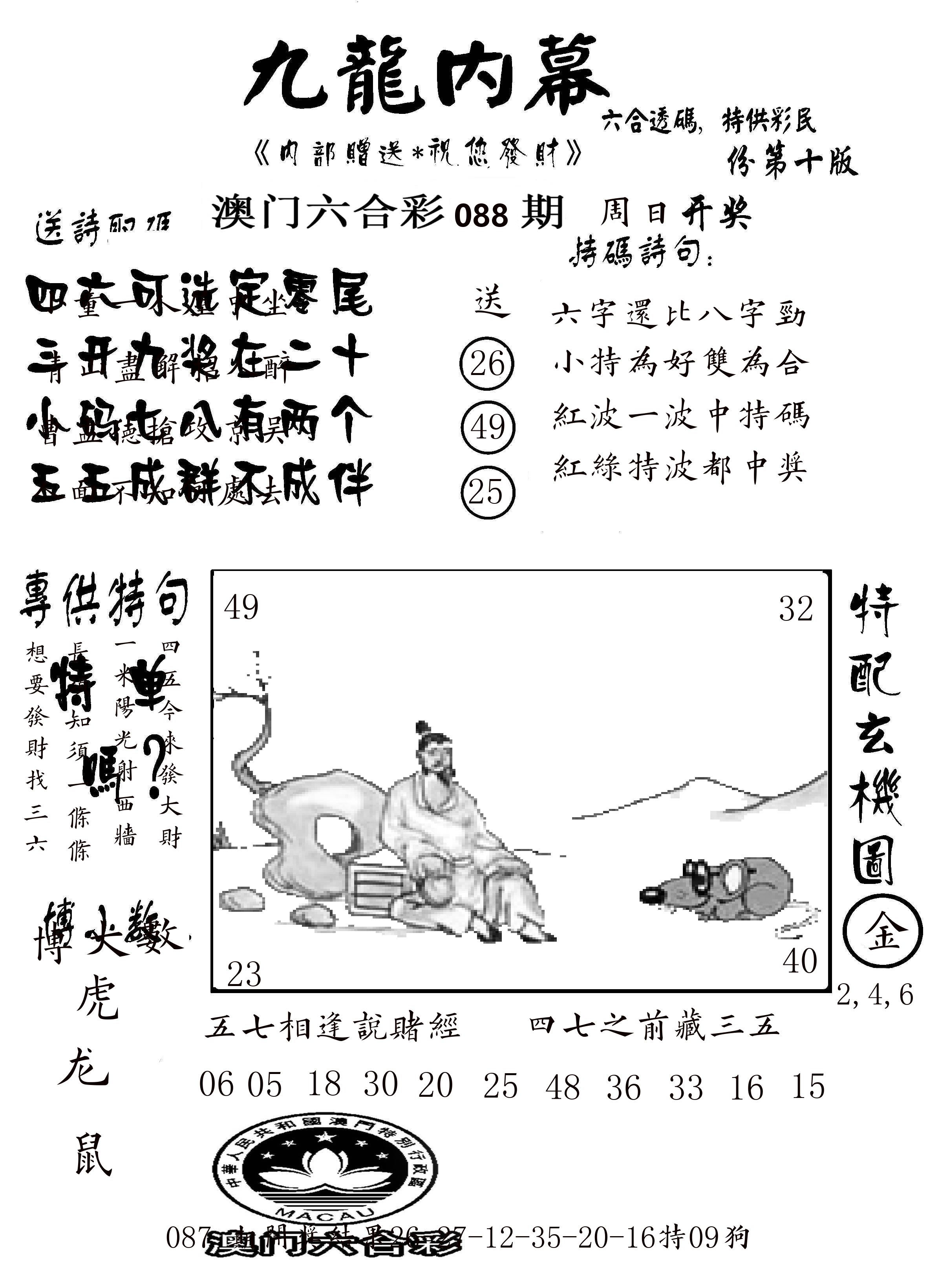 澳门传真2 第88期