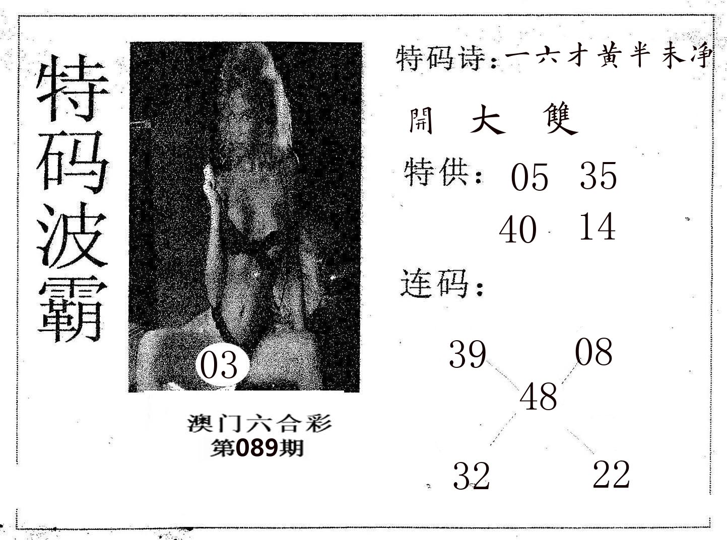 特码波霸 第89期