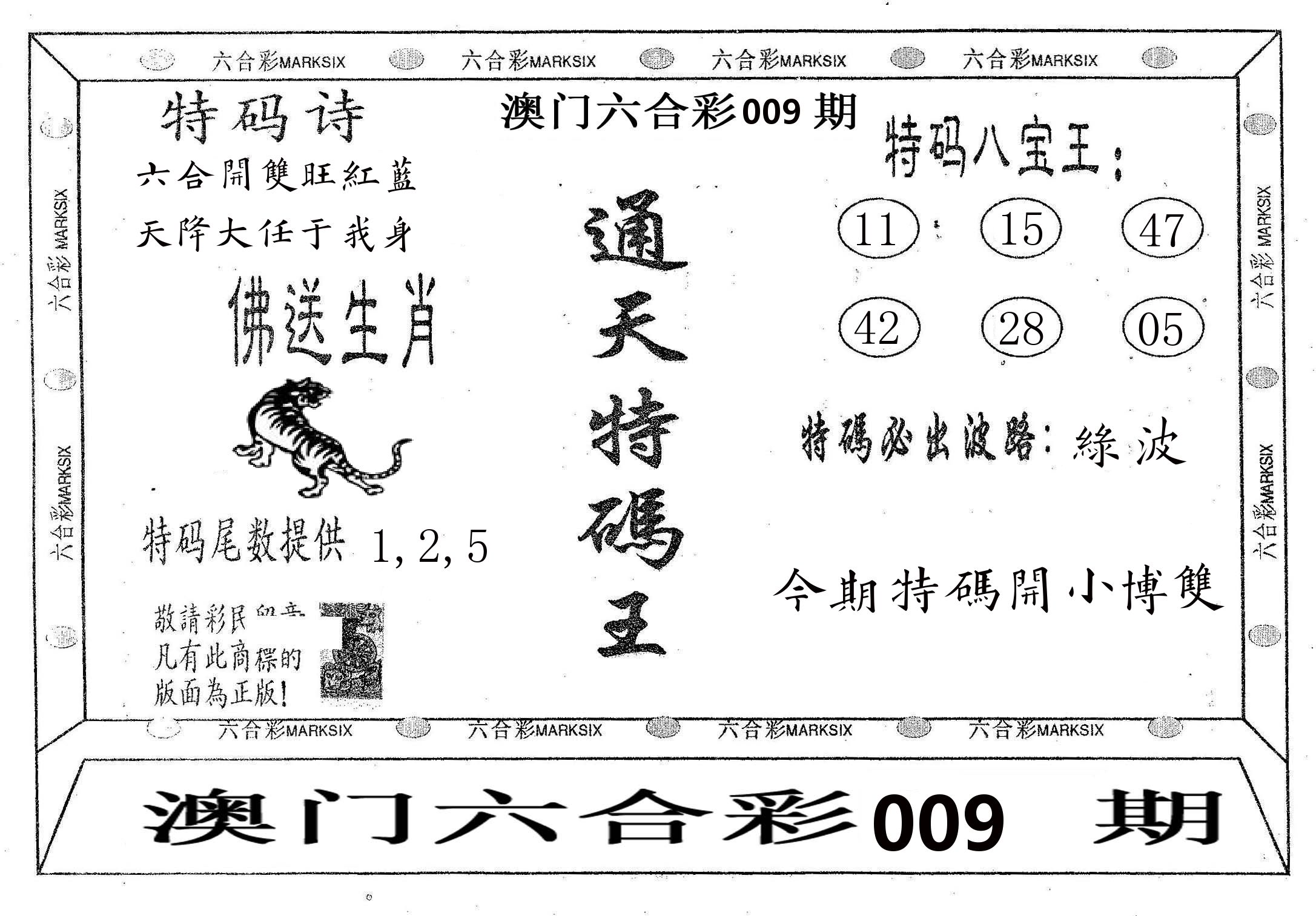 通天特码王 第9期