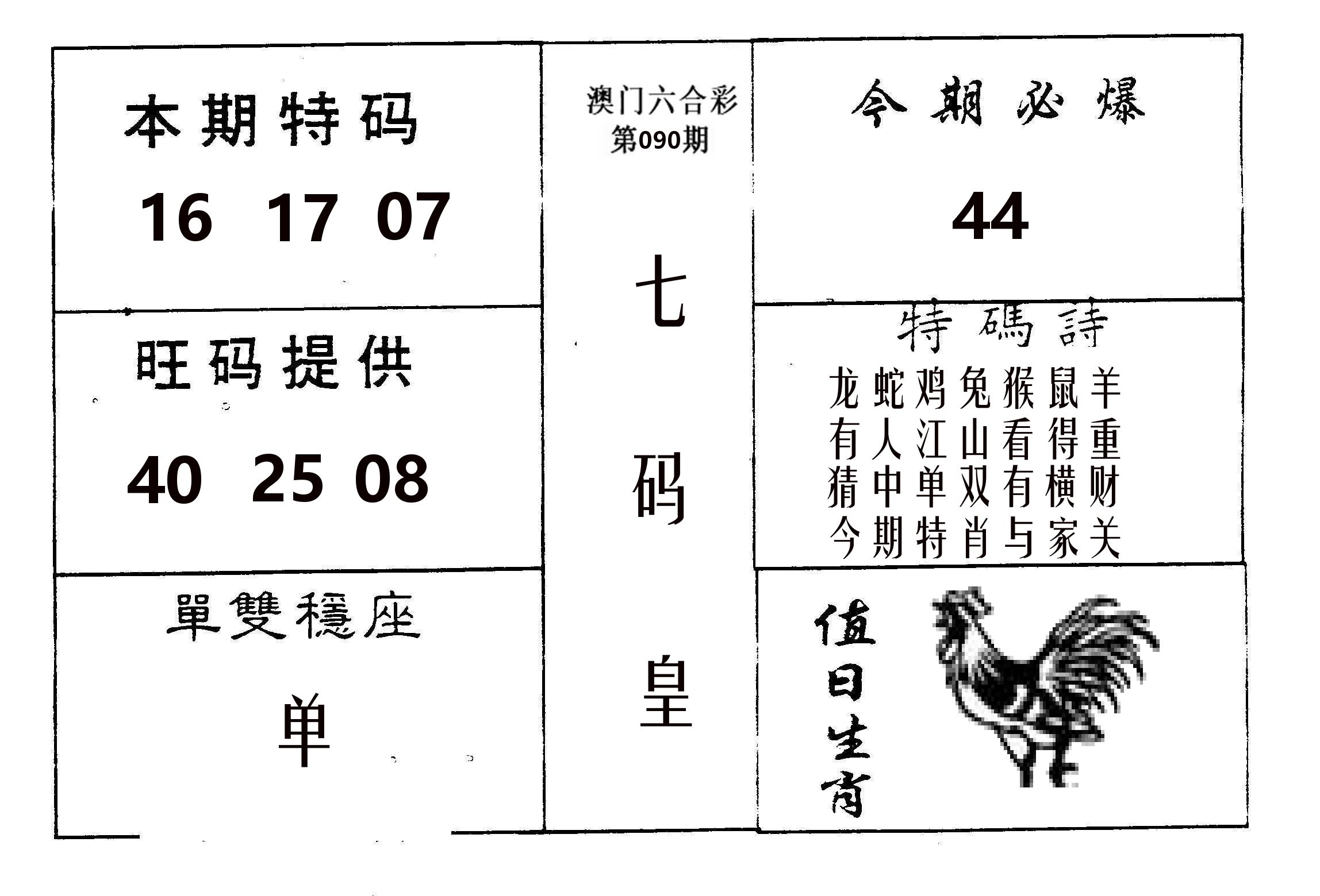 七码皇 第90期