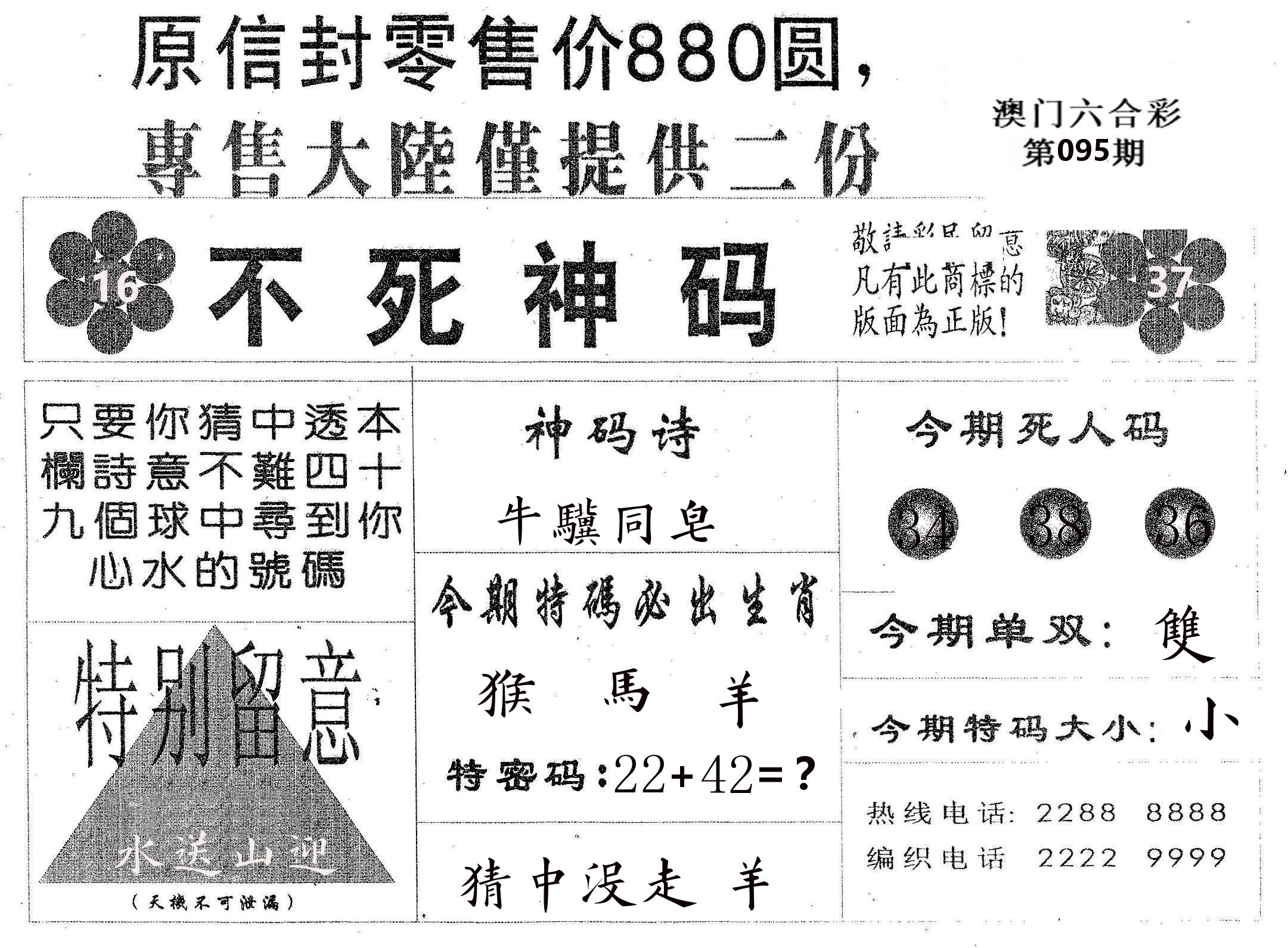 不死码B 第95期