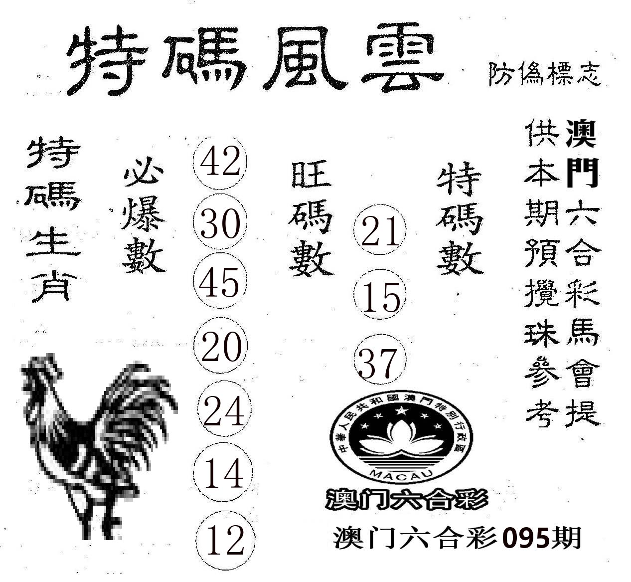 特码风云 第95期