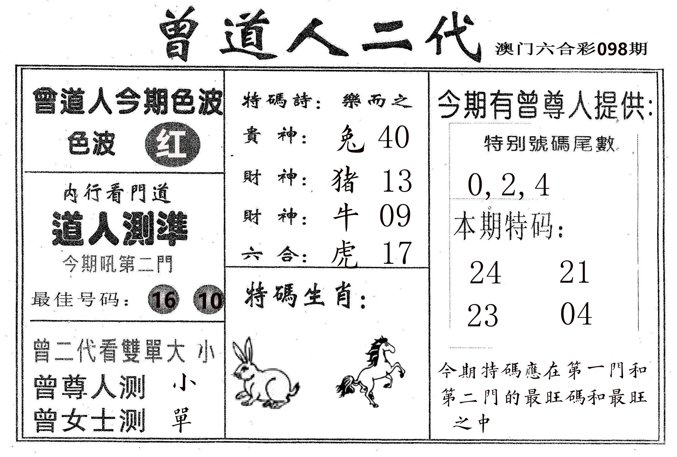 曾二代 第98期