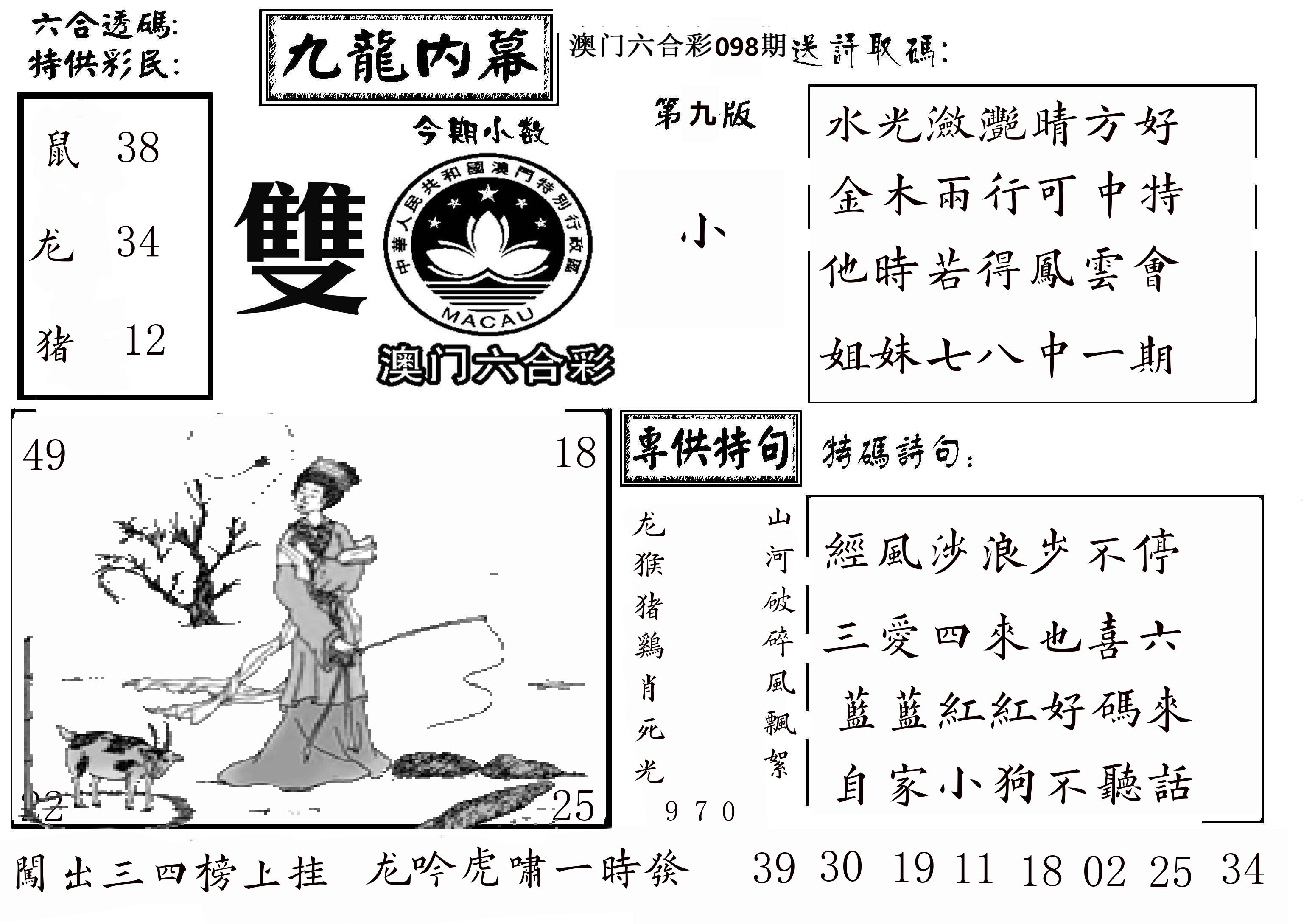 澳门传真3 第98期