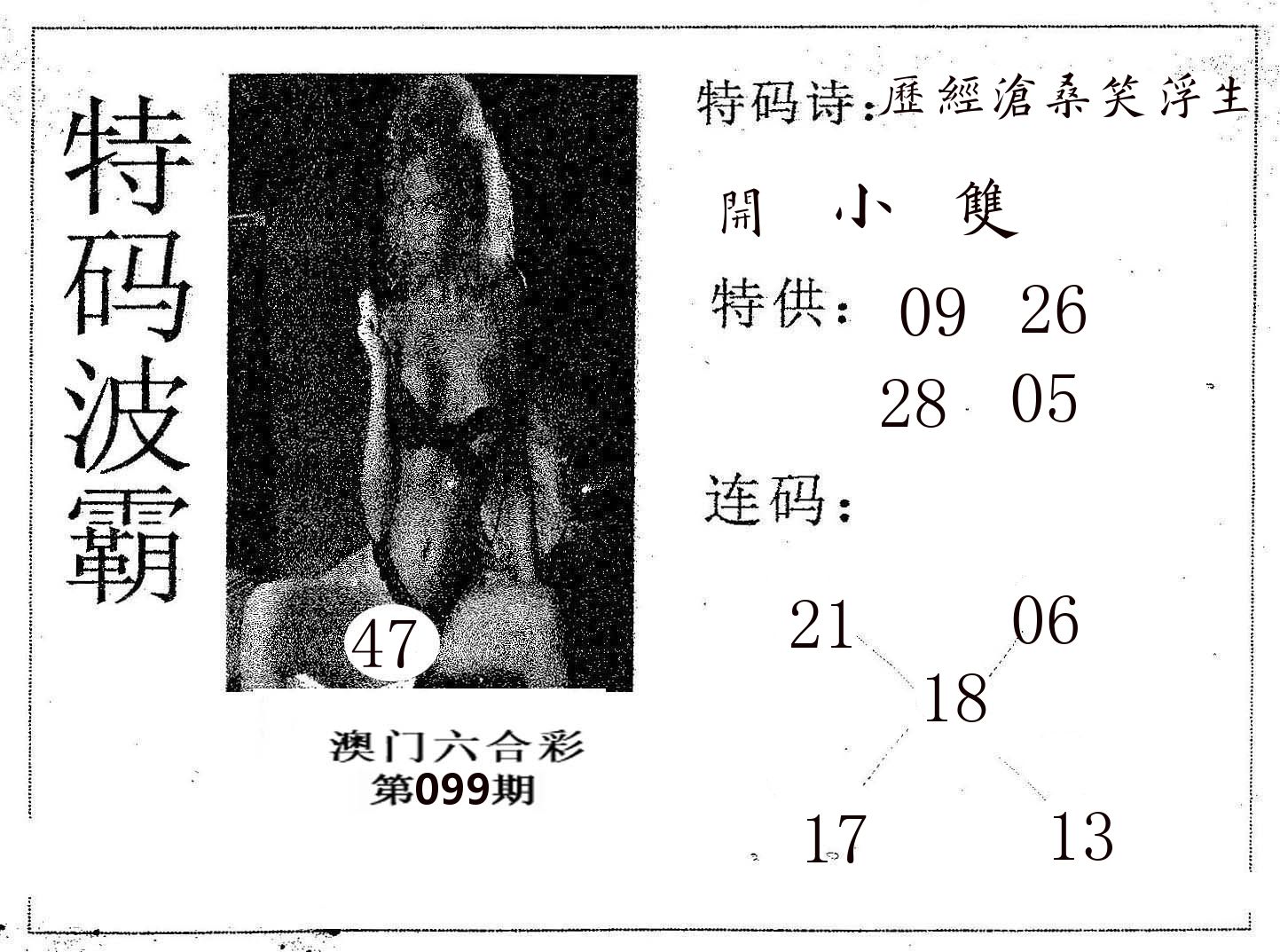 特码波霸 第99期