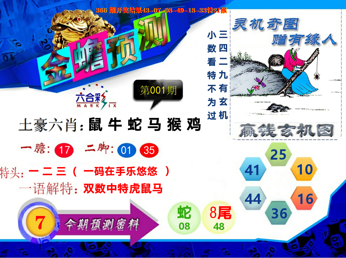 金蟾预测 第1期