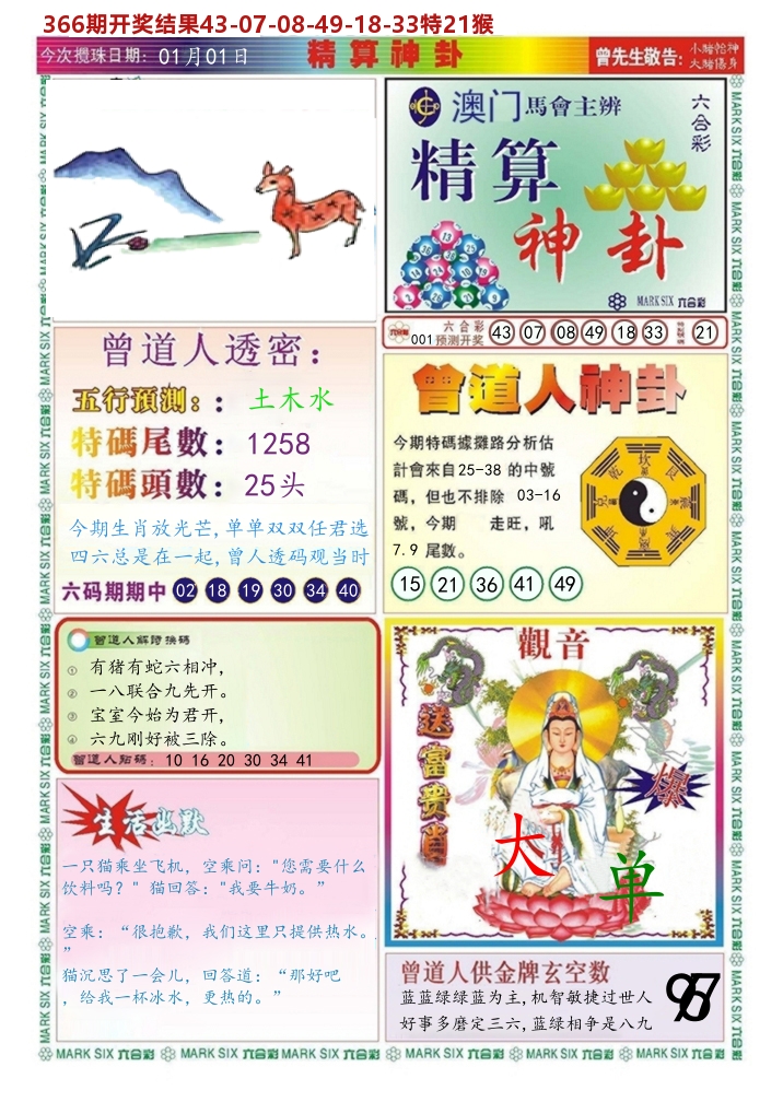 澳门精算神卦 第1期