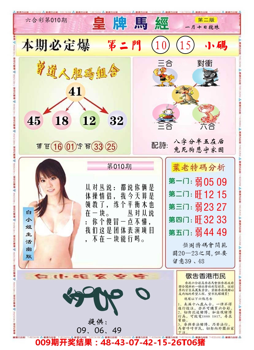 澳门皇牌马经B 第10期