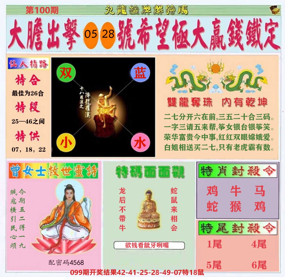 挂牌解特码B 第100期