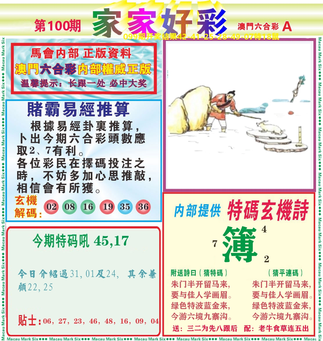 家家好彩A 第100期