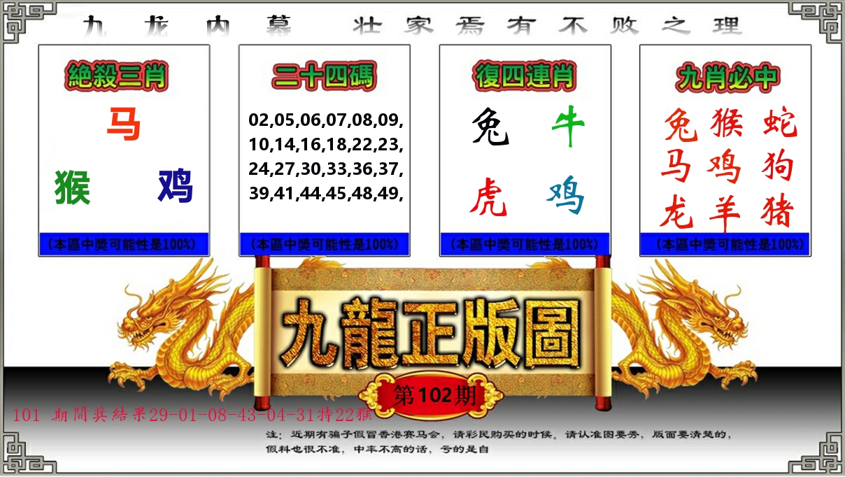 九龙正版图 第102期