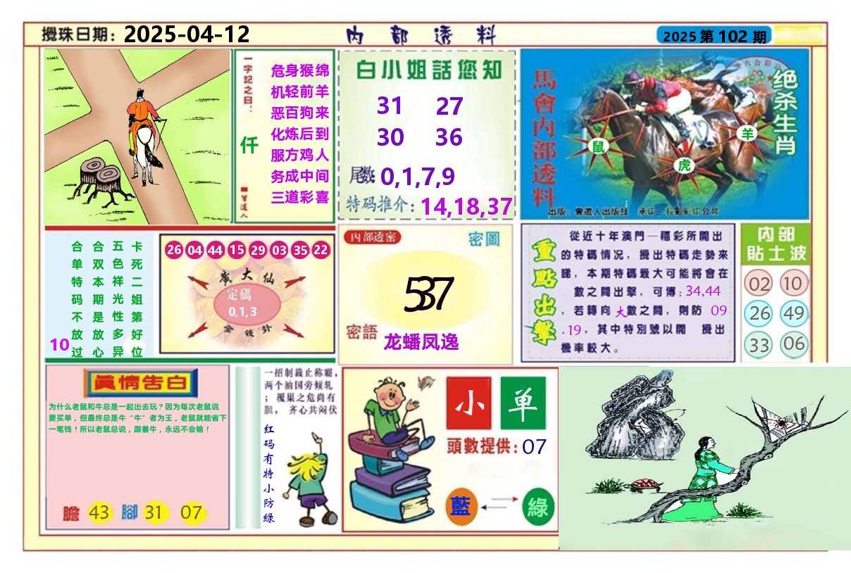 澳门内部透料A 第102期