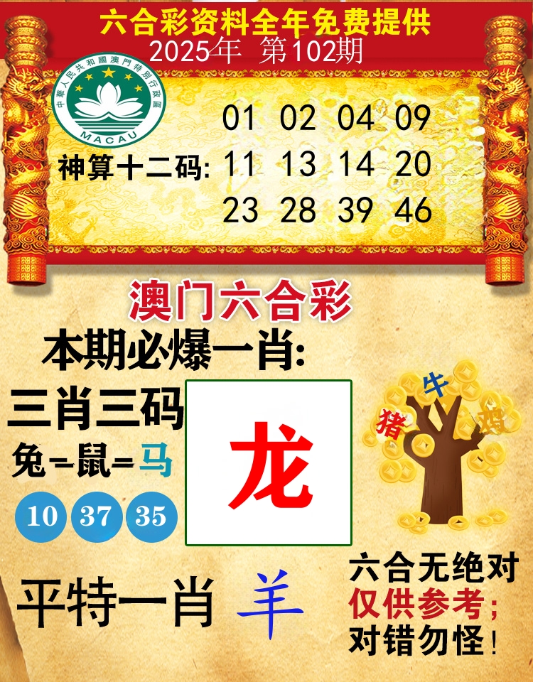 澳门必爆 第102期