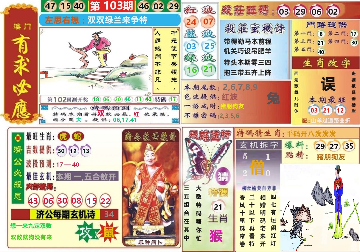 澳门有求必应 第103期
