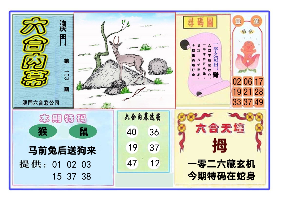 六合内幕 第103期