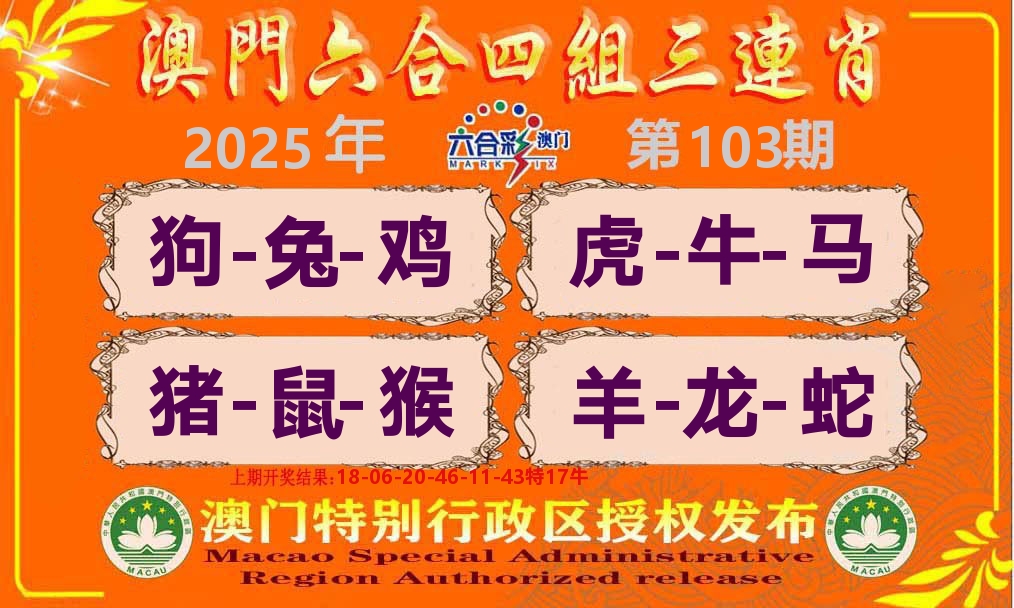 六合三连肖 第103期