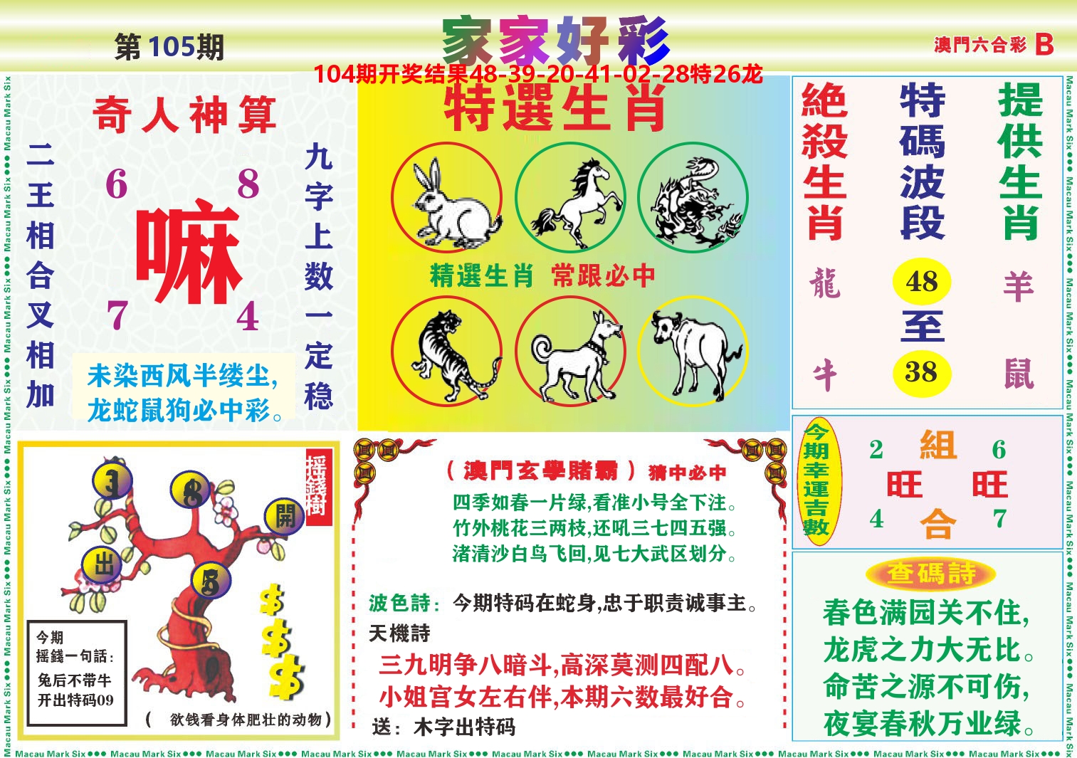 家家好彩B 第105期