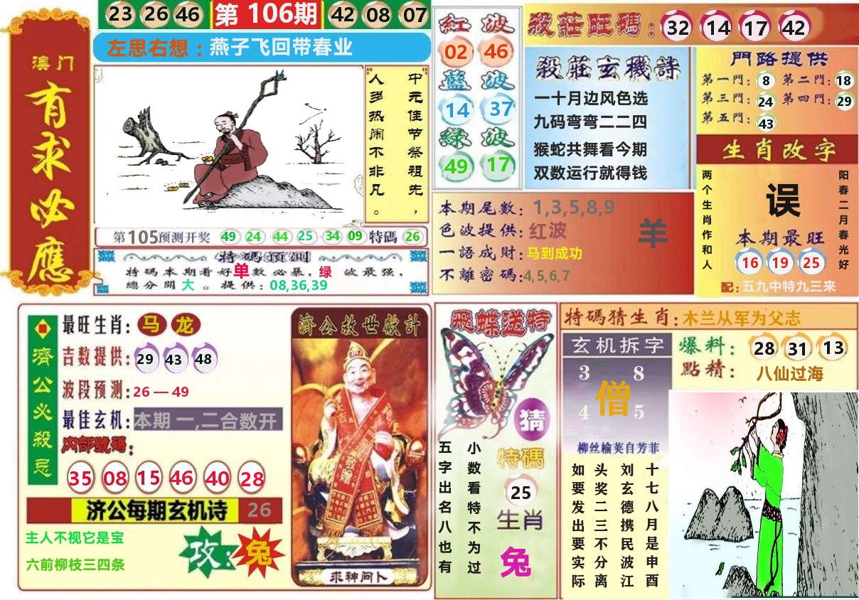 澳门有求必应 第106期