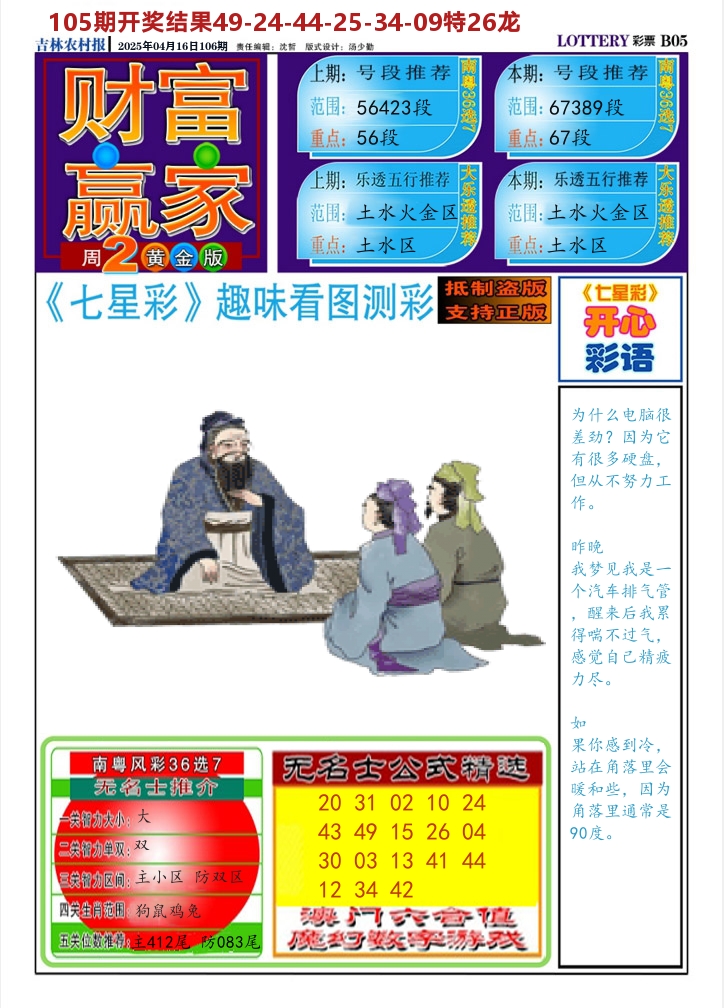 七星彩图A 第106期