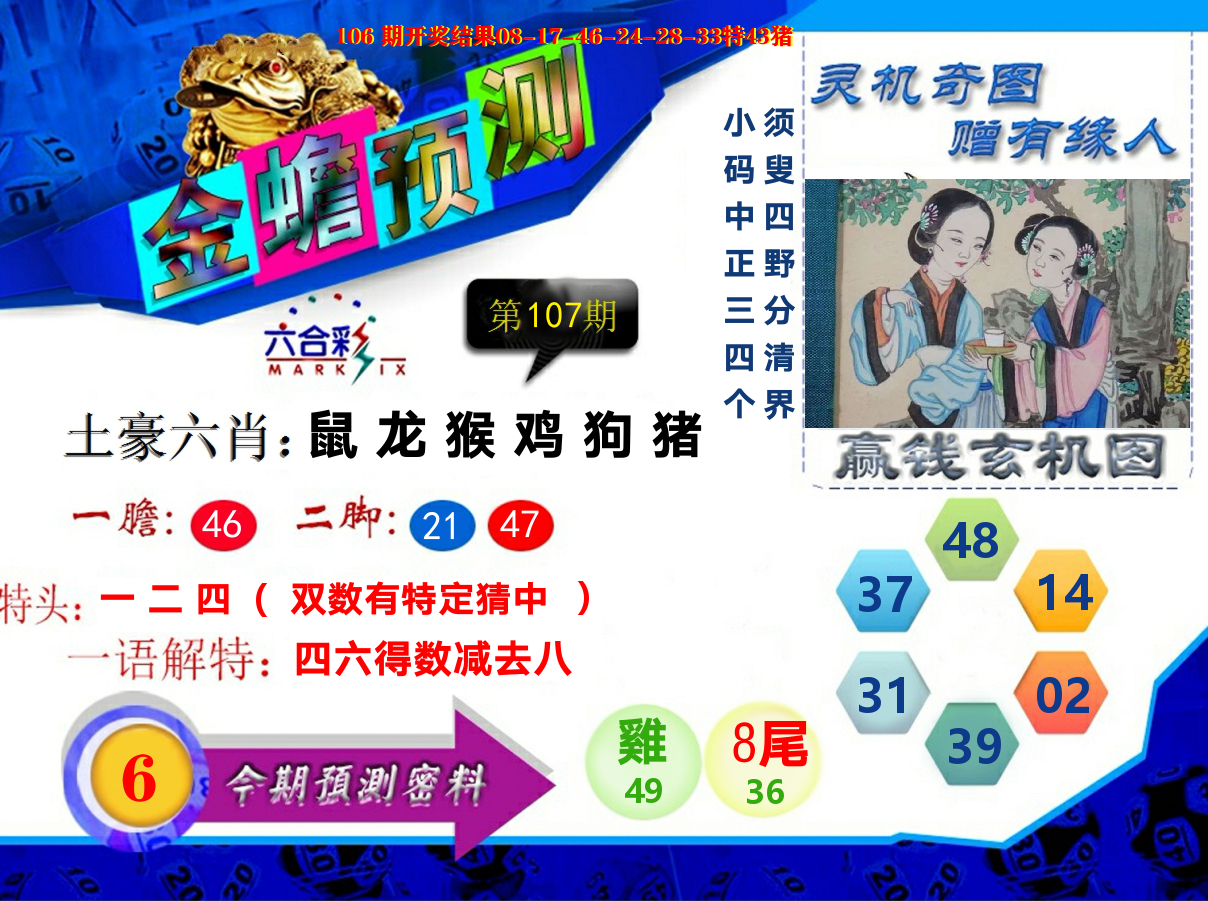 金蟾预测 第107期