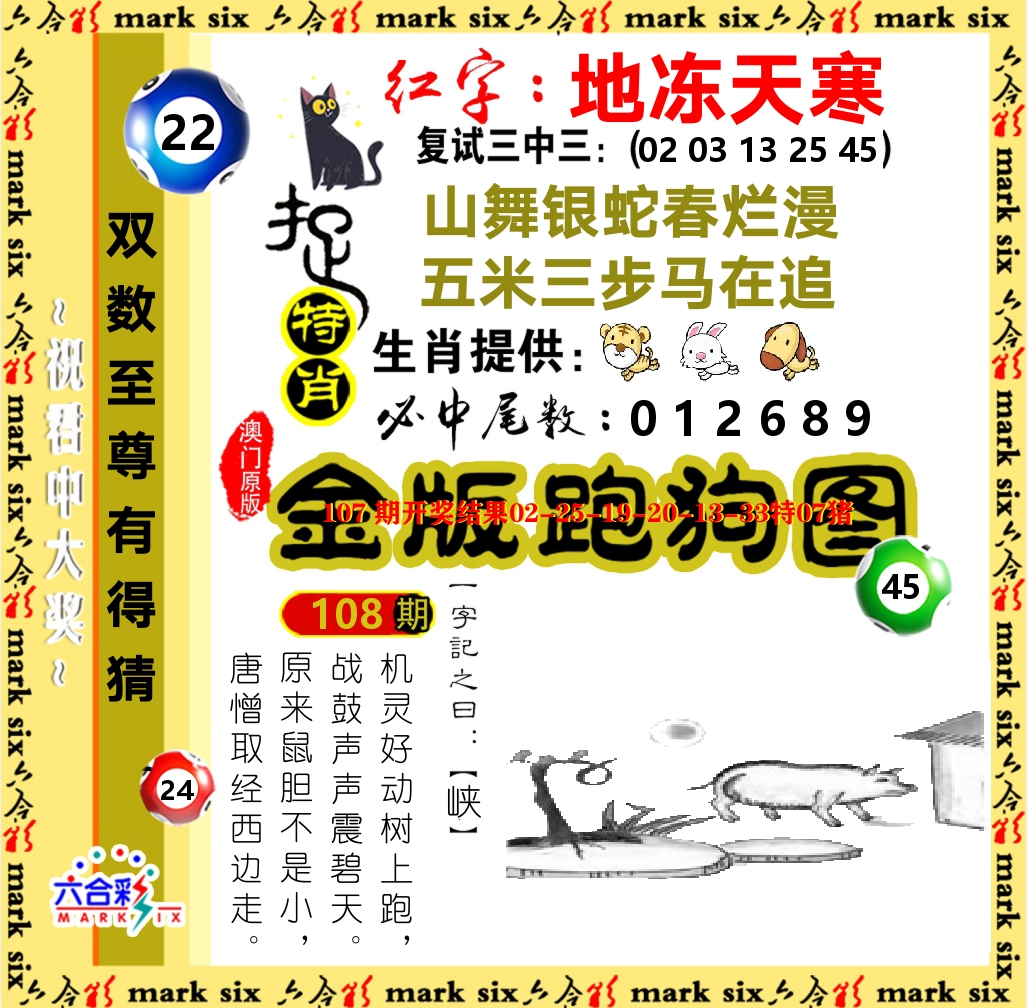 金版跑狗图 第108期