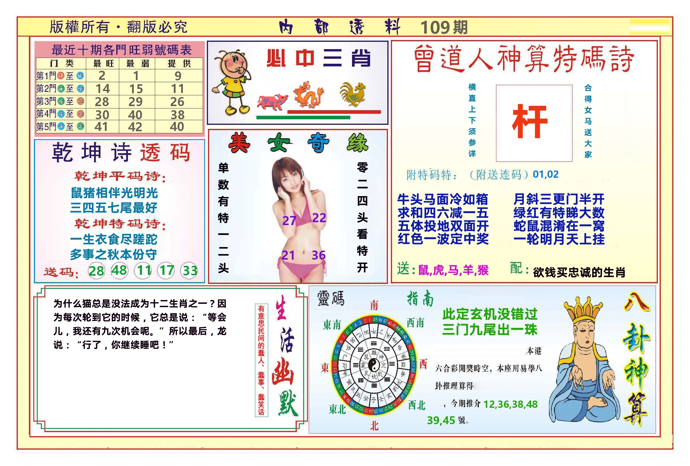 澳门内部透料B 第109期