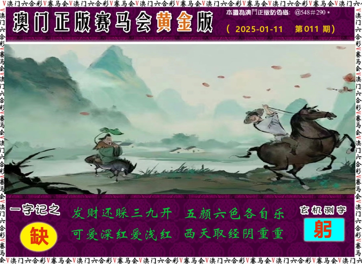 赛马会黄金版 第11期