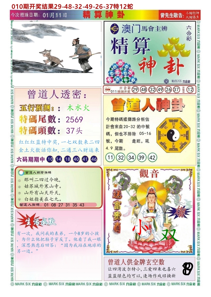 澳门精算神卦 第11期