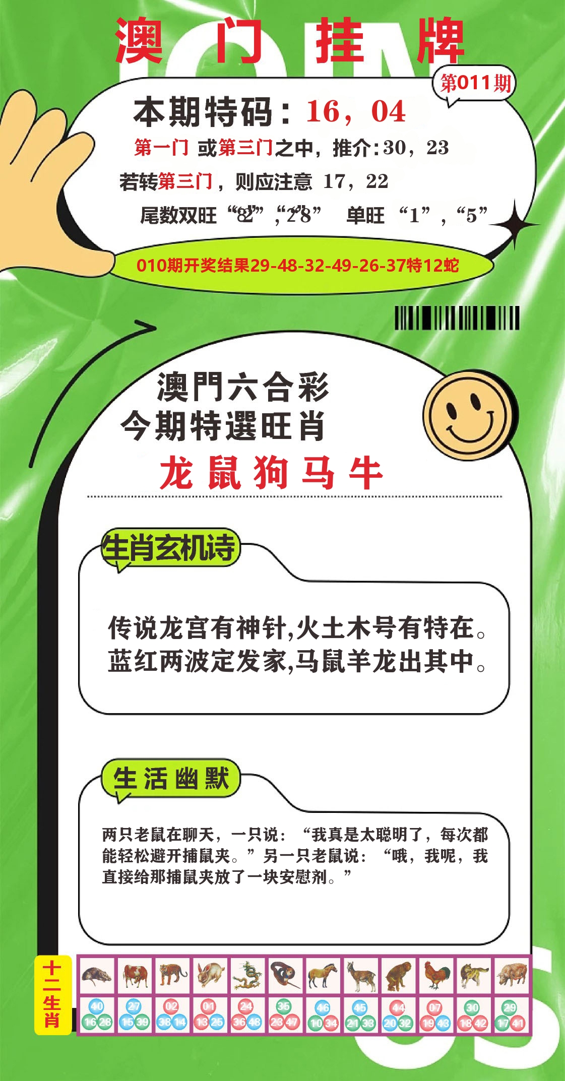 澳门赢天下B 第11期