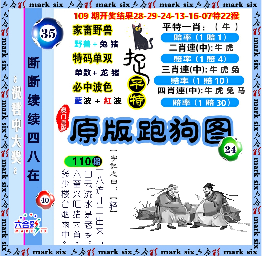 原版跑狗图 第110期