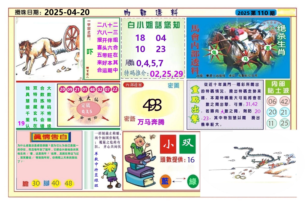 澳门内部透料A 第110期