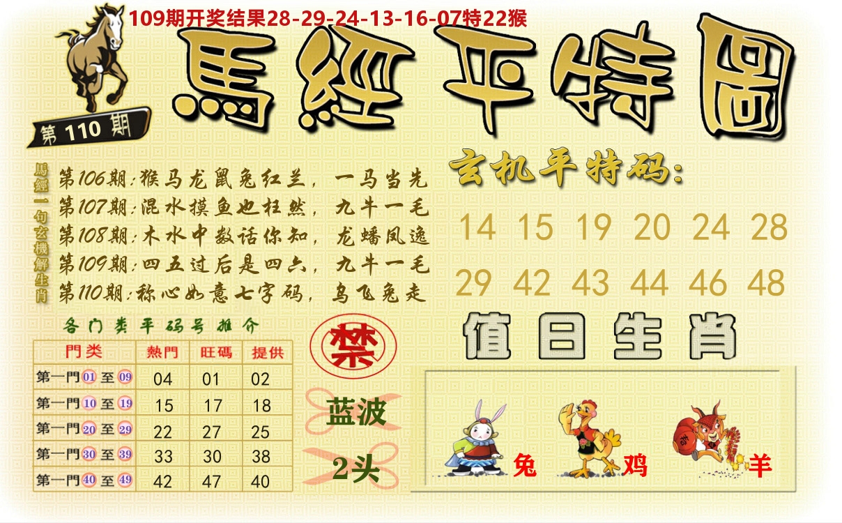 澳门平特图 第110期