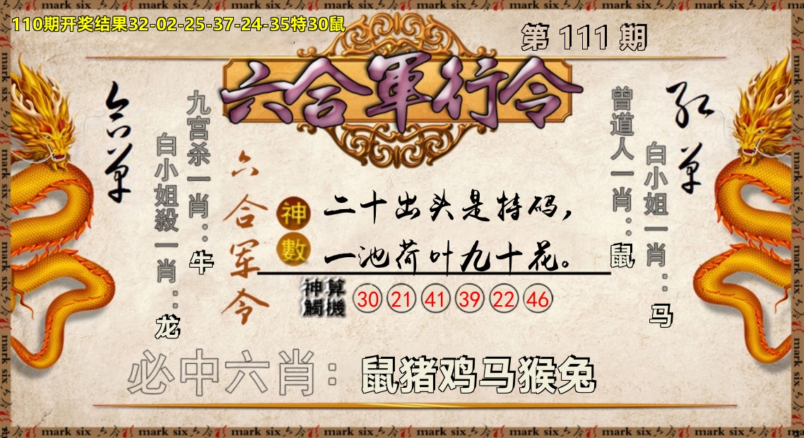 六合军行令 第111期
