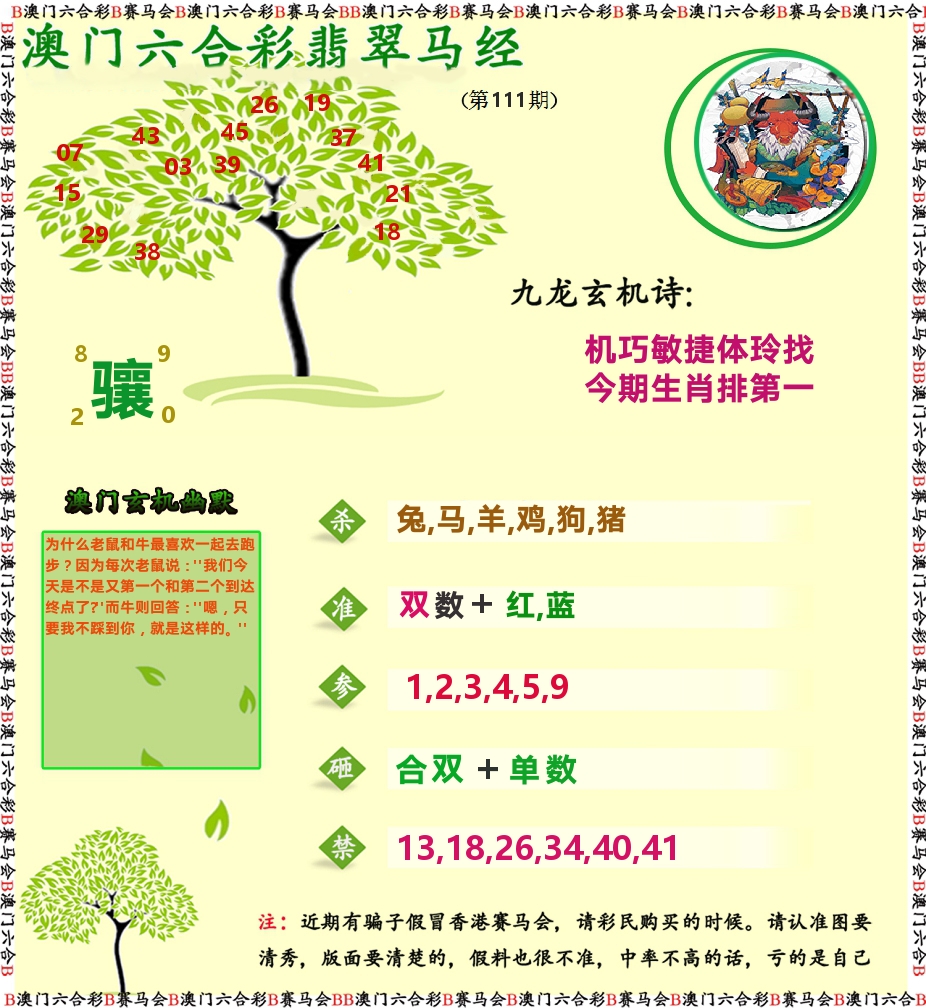 翡翠马经 第111期