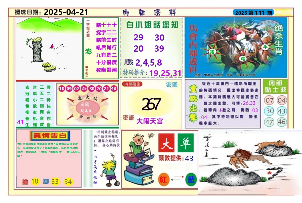 澳门内部透料A 第111期