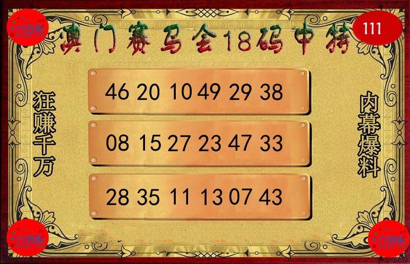 赛马会18码 第111期